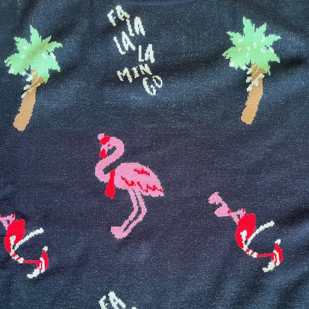 Like New Studio‎ Park Christmas Holiday Vacation Navy Blue Sweater - Picture 2 of 5